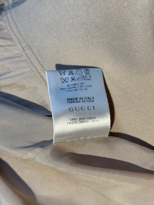 Gucci Tom Ford Era Grey Ruffle-Front Cotton Poplin Blouse Circa 2000–2004