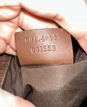 Gucci Bamboo Tote Bag GG Canvas Brown Monogram Shoulder bag logo tote bamboo handle emblem leather trim 2000s
