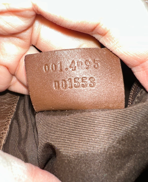 Gucci Bamboo Tote Bag GG Canvas Brown Monogram Shoulder bag logo tote bamboo handle emblem leather trim 2000s
