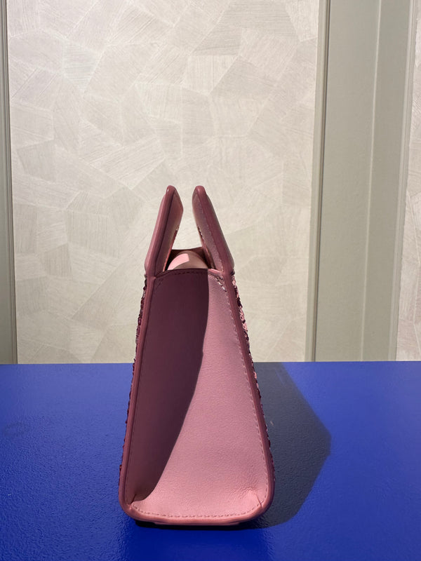 MCM Crossbody bag clutch shoulder bag adjustable diamond with pink sequins pink monochrome