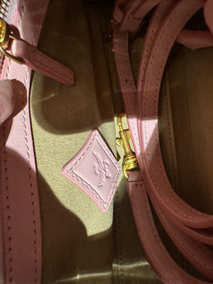 MCM Crossbody bag clutch shoulder bag adjustable diamond with pink sequins pink monochrome