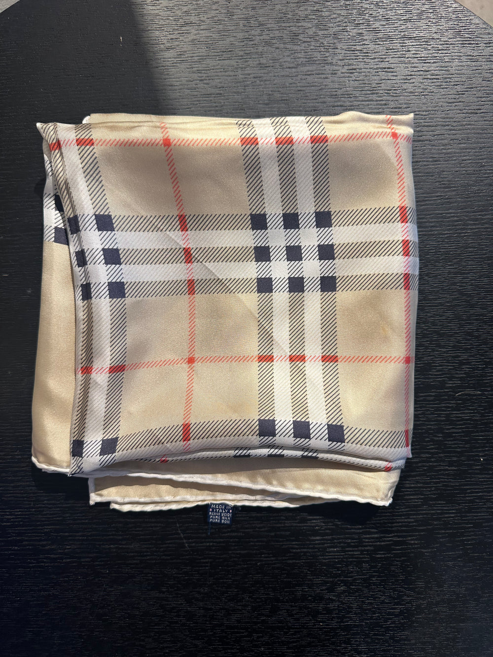 Burberry novacheck beige tartan vintage detailing square silk large adjustable scarf tie classic