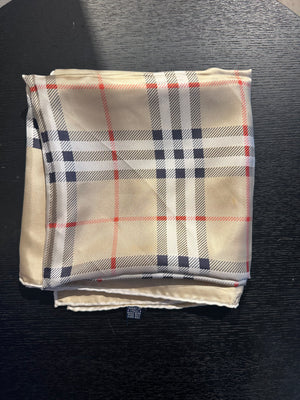 Burberry novacheck beige tartan vintage detailing square silk large adjustable scarf tie classic