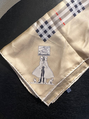 Burberry novacheck beige tartan vintage detailing square silk large adjustable scarf tie classic