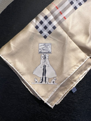 Burberry novacheck beige tartan vintage detailing square silk large adjustable scarf tie classic