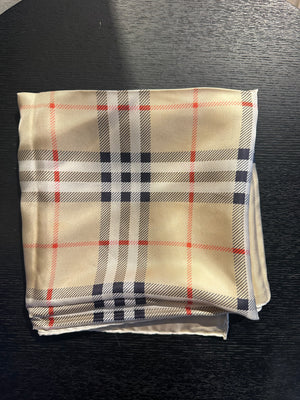 Burberry novacheck beige tartan vintage detailing square silk large adjustable scarf tie classic