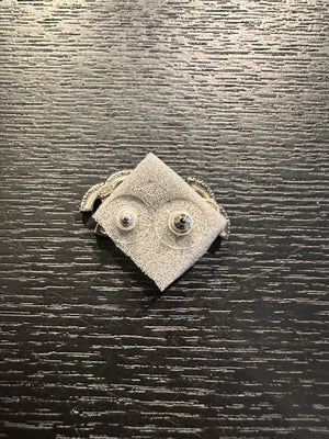 Chanel studded gunmetal CC classic style mini stud statement logo earrings vintage