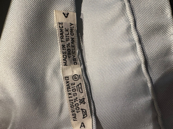 Hermes Blue Nautical White graphic detailing square silk large adjustable scarf tie boat seascape