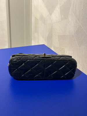 Chanel Iconic 2016 Limited Edition 2.55 Reissue Hanger Flap Bag Karl Lagerfeld CC Flap Black Calfskin Quilted