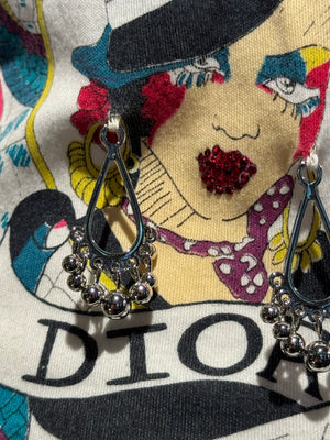 Christian Dior Rare Archival Vintage SS2005 John Galliano Dior Gitane Tattoo Graphic Print V-Neck T-Shirt White Cotton Y2K Collector Piece FR 36