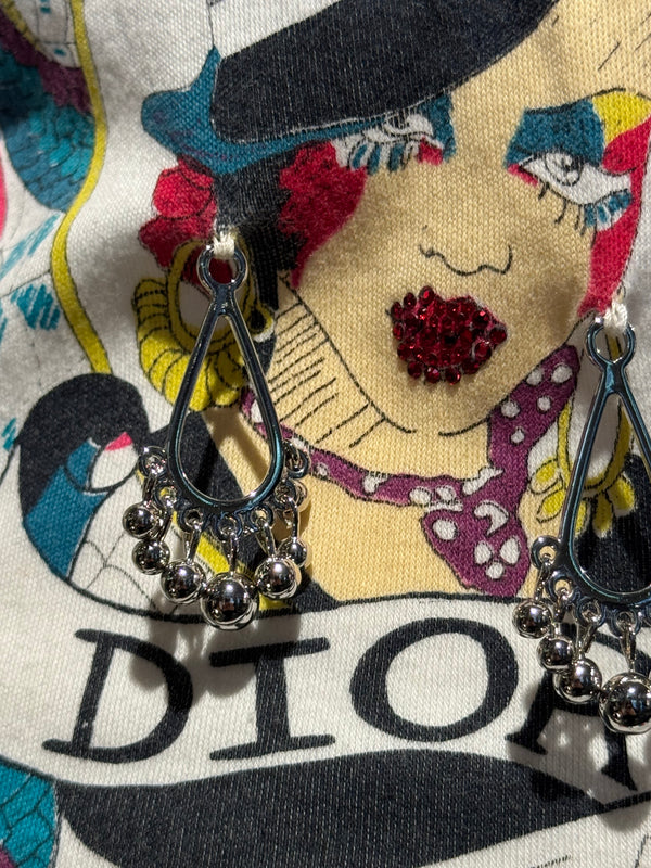 Christian Dior Rare Archival Vintage SS2005 John Galliano Dior Gitane Tattoo Graphic Print V-Neck T-Shirt White Cotton Y2K Collector Piece FR 36