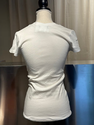Christian Dior Rare Archival Vintage SS2005 John Galliano Dior Gitane Tattoo Graphic Print V-Neck T-Shirt White Cotton Y2K Collector Piece FR 36