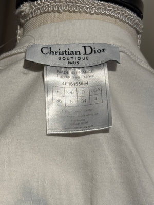 Christian Dior Rare Archival Vintage SS2005 John Galliano Dior Gitane Tattoo Graphic Print V-Neck T-Shirt White Cotton Y2K Collector Piece FR 36