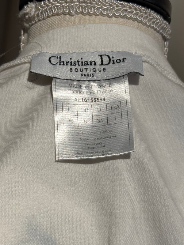 Christian Dior Rare Archival Vintage SS2005 John Galliano Dior Gitane Tattoo Graphic Print V-Neck T-Shirt White Cotton Y2K Collector Piece FR 36