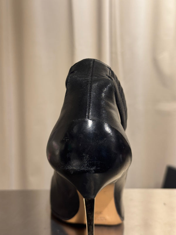 Gucci Vintage Tom Ford Black Leather Ankle Strap Pointed Toe High Stiletto Heel Evening Pumps Y2K Designer Shoes 39