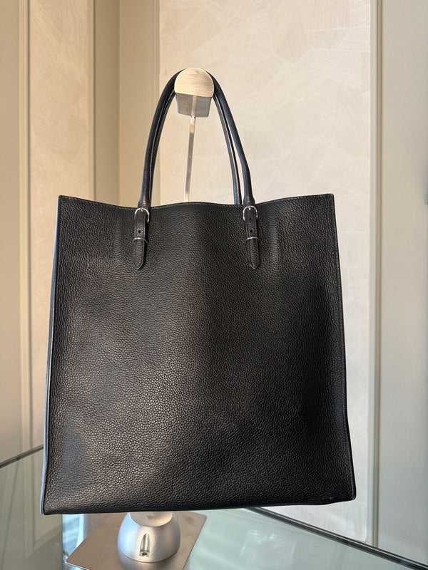 Balenciaga Black Calfskin Leather Papier A5 Zip Around Tote Silver Hardware Mirror Work Study Bag Sturdy