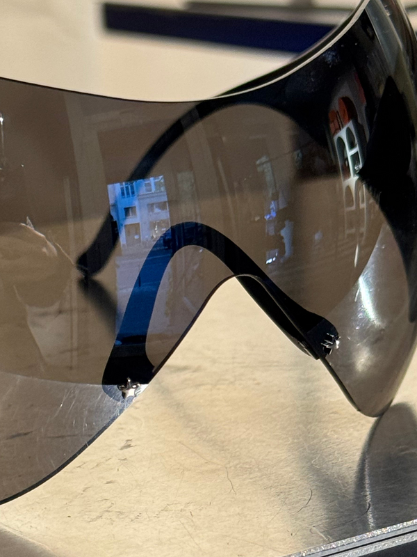 Christian Dior Vintage John Galliano Era Early 2000s Ski 1 Sunglasses Black Shield Wraparound Frame Y2K Designer Eyewear