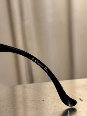 Christian Dior Vintage John Galliano Era Early 2000s Ski 1 Sunglasses Black Shield Wraparound Frame Y2K Designer Eyewear