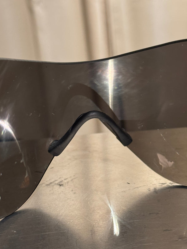 Christian Dior Vintage John Galliano Era Early 2000s Ski 1 Sunglasses Black Shield Wraparound Frame Y2K Designer Eyewear