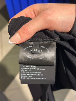 Prada Brand New With Tags High Neck Black Sleeveless Cropped Tank Sexy Sleek 90s Style fitted Logo Zipper Top