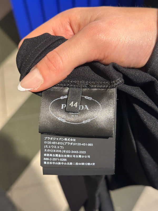 Prada Brand New With Tags High Neck Black Sleeveless Cropped Tank Sexy Sleek 90s Style fitted Logo Zipper Top