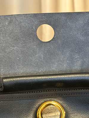 Hermès Herbag Zip 31 Leather & Toile Canvas Handbag Black Gold Hardware Top Handle