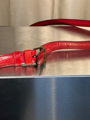 Louis Vuitton Vintage Epi Cartouchiere MM Red Leather Crossbody Shoulder Bag Gold Tone Hardware Archive