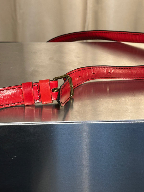 Louis Vuitton Vintage Epi Cartouchiere MM Red Leather Crossbody Shoulder Bag Gold Tone Hardware Archive