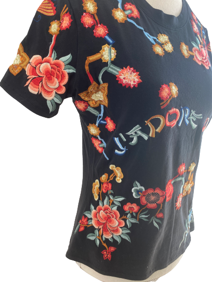 '-RARE- DIOR EMBROIDERY T-SHIRT FR40