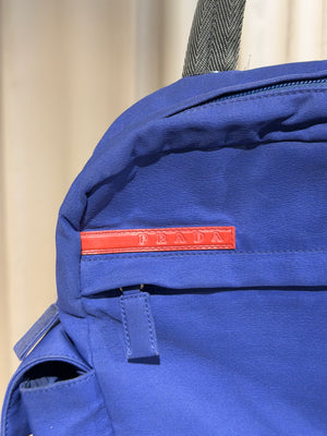 Prada Sport Linea Rossa Vintage Royal Blue Nylon Sling Bag