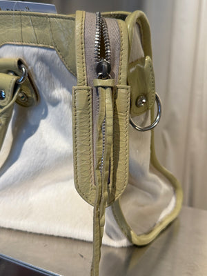 Balenciaga Limited-Edition Holiday Collection Bianco Pony Hair City Bag with Swarovski Crystals