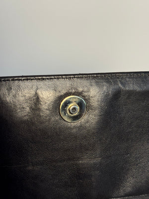 Chanel Vintage CC cocomark Camera Bag Black Leather Lambskin 24K Gold Hardware Karl Lagerfeld Tassel