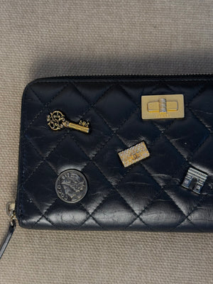 Chanel Lucky Charms Reissue 2.55 Zippy Purse Wallet Quilted Aged Calfskin Long CC Coco Mark Vintage