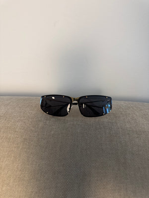 Chanel CH9520 Oversize Cat Eye Sunglasses Black Gold color code 124/2E CC cocomark open sides rimless