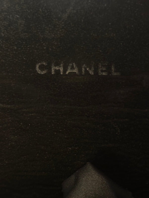 Chanel CH9520 Oversize Cat Eye Sunglasses Black Gold color code 124/2E CC cocomark open sides rimless
