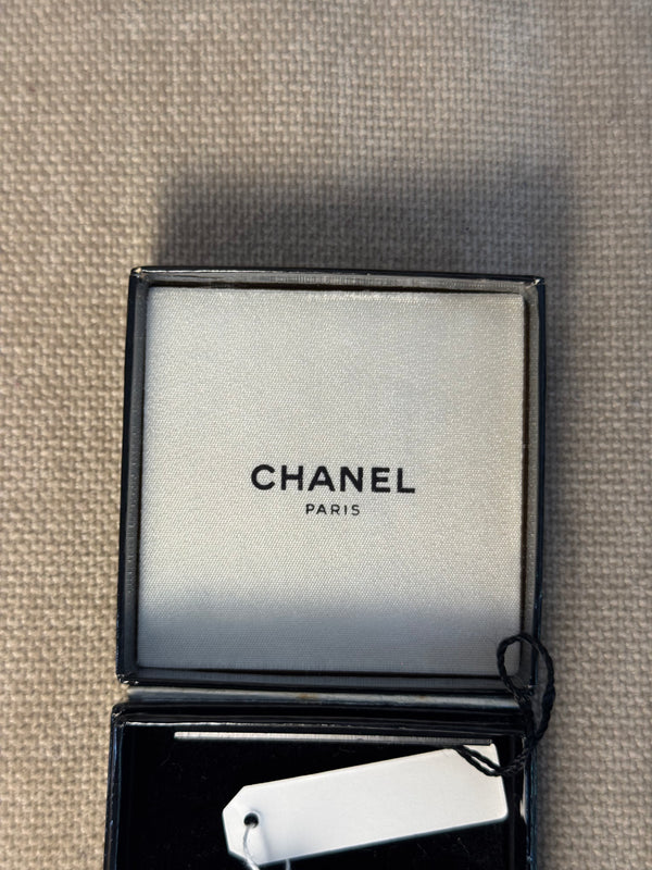 Chanel Gold Plated CC logo Coco Mark Iconic Vintage Medallion Charm Statement Piece Earring Set Clip On