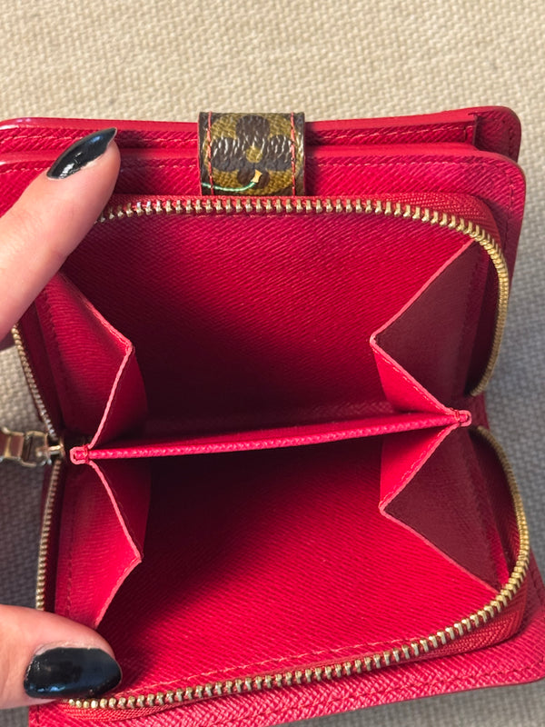 Louis Vuitton x Takashi Murakami Cherry Classic LV Monogram Cerises Compact Zip Wallet S/S 2005 Vintage