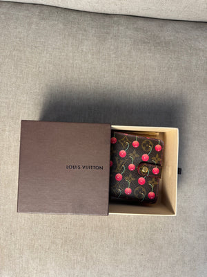 Louis Vuitton x Takashi Murakami Cherry Classic LV Monogram Cerises Compact Zip Wallet S/S 2005 Vintage