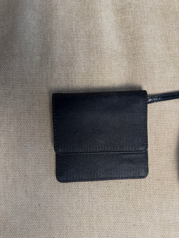 Gucci Vintage Structured Minimalist Nylon Black Handbag Shoulder Bag Silver Detailing Hardware Large Shoulder Bag buckle detail monochrome vintage Buckle clasp detail chic 2000s