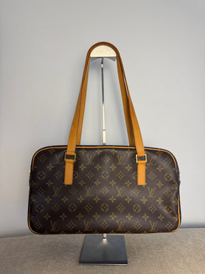 Louis Vuitton Monogram Cite GM shoulder Bag Vintage Classic Style Chic bowler bag brown leather handles
