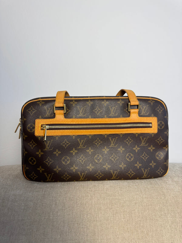 Louis Vuitton Monogram Cite GM shoulder Bag Vintage Classic Style Chic bowler bag brown leather handles