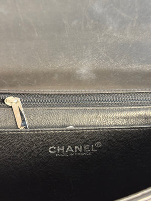 Chanel Vintage 2000-2002 Black Quilted Chocolate Bar Lambskin Leather Checked 2.55 Flap Bag Lagerfeld Western Embroidery Gunmetal hardware Rhinestone CC Coco Mark Face