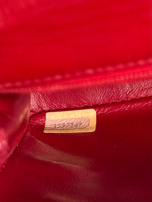 Chanel Vintage CC Cocomark series 1 Red Lambskin 24K Gold Hardware Classic Mini Square Flap Shoulder Bag Red Repaint