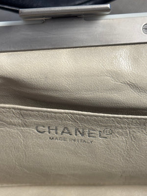 Chanel Vintage 2001 Black and Creme Chocolate Bar Leather Frame Checkered Shoulder Bag Karl Lagerfeld Limited Edition