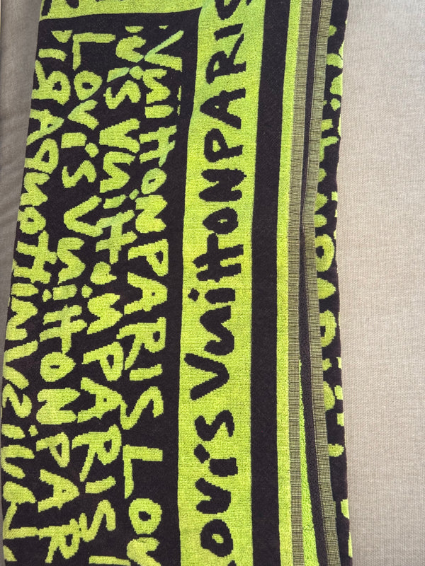 Louis Vuitton LV x Stephen Sprouse FW08 Small Graffiti Gym Towel 100% Cotton Limited Edition collection