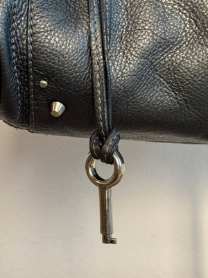 Chloe paddington Dark Grey Silver Limited Edition Grained Leather Shoulder Bag Vintage Lock Key 2005 Iconic 2000s