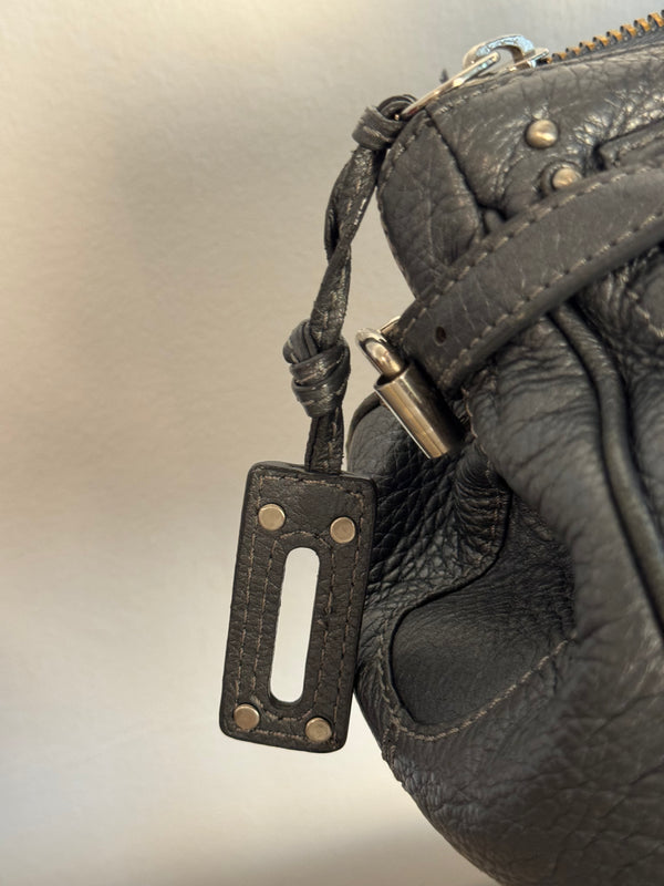 Chloe paddington Dark Grey Silver Limited Edition Grained Leather Shoulder Bag Vintage Lock Key 2005 Iconic 2000s