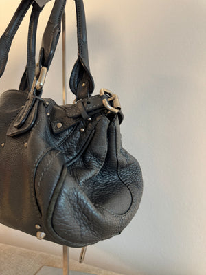 Chloe paddington Dark Grey Silver Limited Edition Grained Leather Shoulder Bag Vintage Lock Key 2005 Iconic 2000s