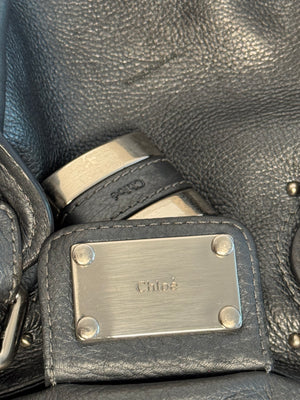 Chloe paddington Dark Grey Silver Limited Edition Grained Leather Shoulder Bag Vintage Lock Key 2005 Iconic 2000s