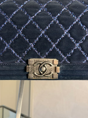 CHANEL BOY BAG - BLUE VELVET